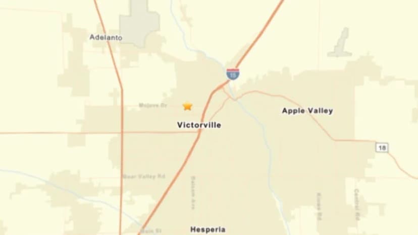 Minor Earthquake Rattles Victorville Area Easter Eve