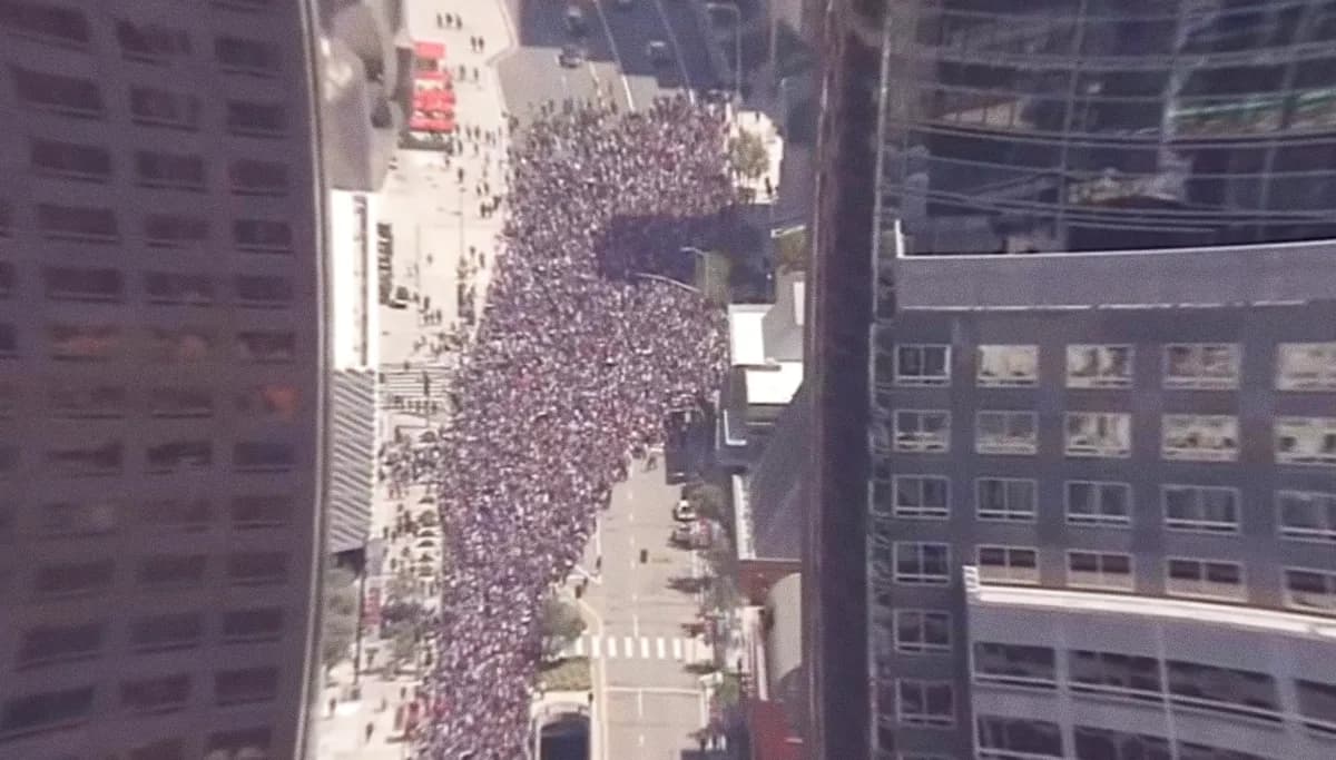 Thousands Los Angeles County Workers on ULP Strike Protest Downtown