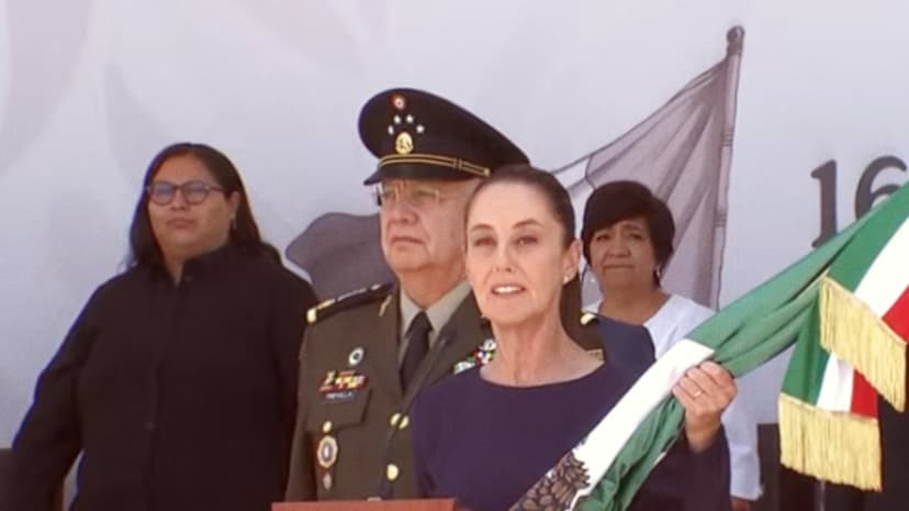 Mexico Officials Lead Desfile Cívico Militar Marking Batalla de Puebla
